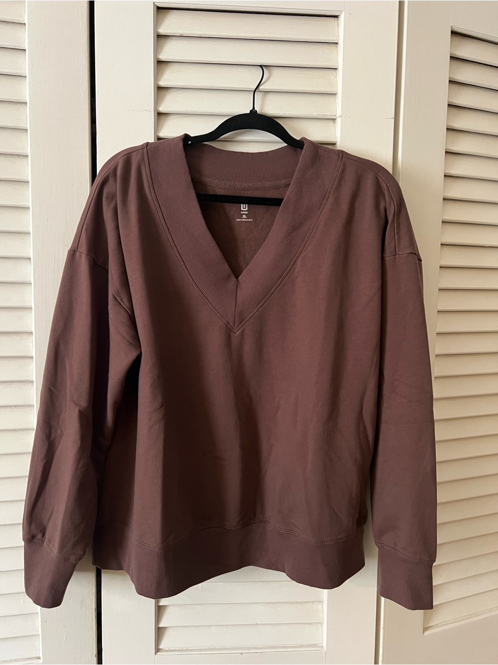 Ideology Women's V-Neck Pullover Sweater - Mauve Brown